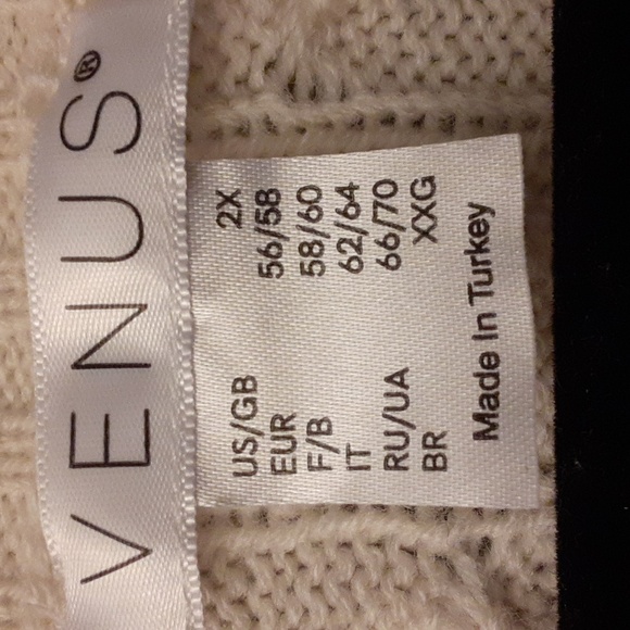 Brand New! Venus Cream Cable Knit Sweater Dress 2X - Picture 2 of 8